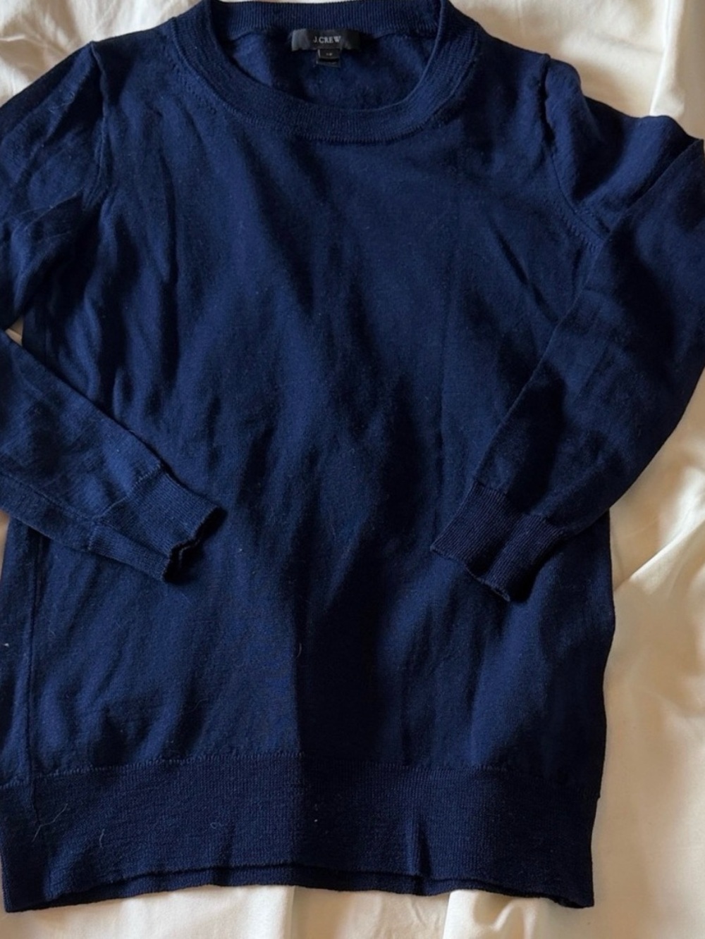 J.Crew Navy Blue Merino Wool Sweater – XS